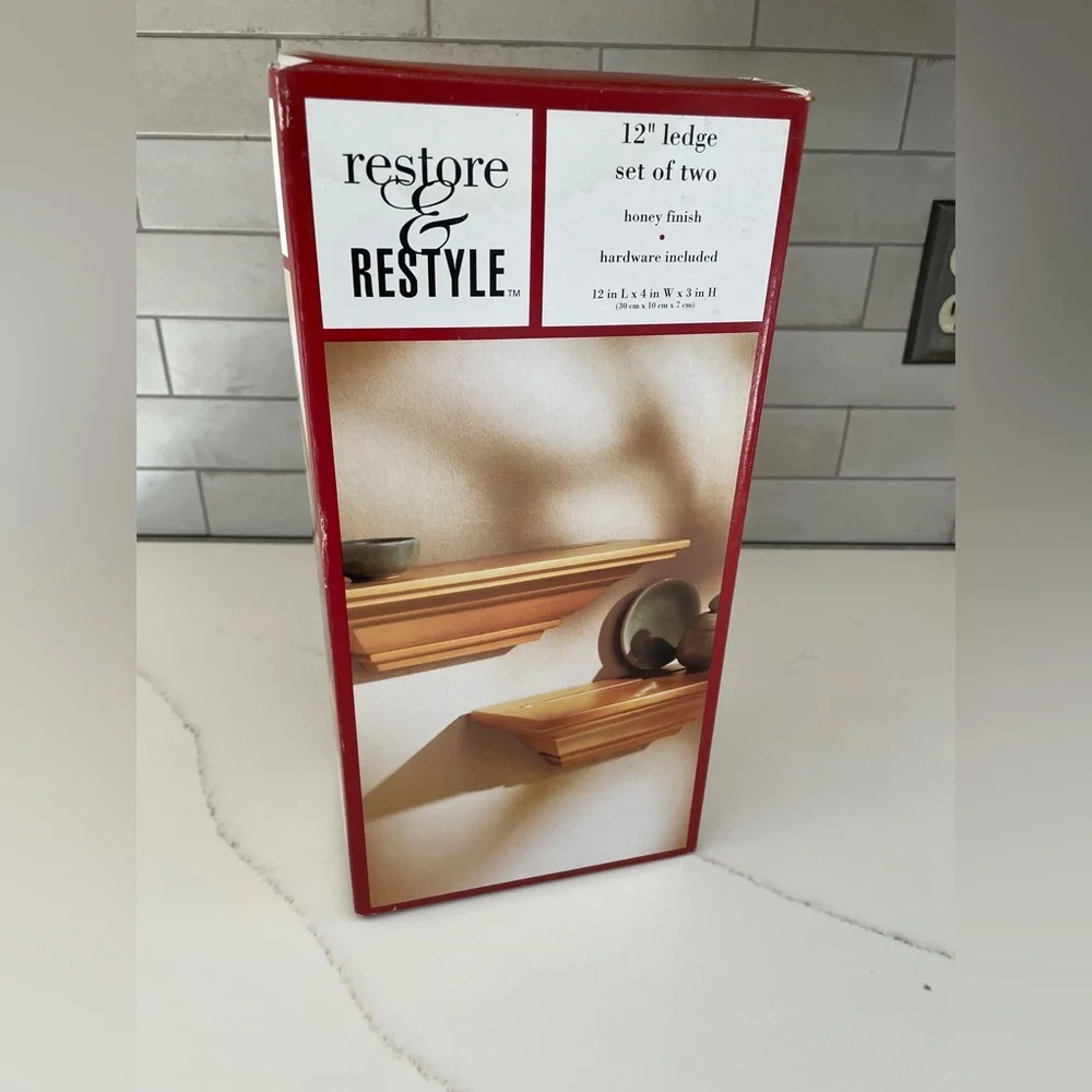 Restore and Restyle 12 Inch Wood Display Ledge Set of 2 NWOT